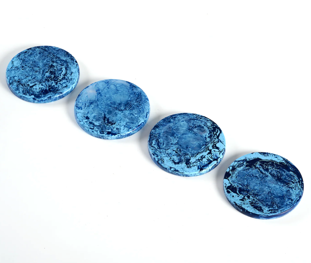 Denim Swirl Coasters -Set/4