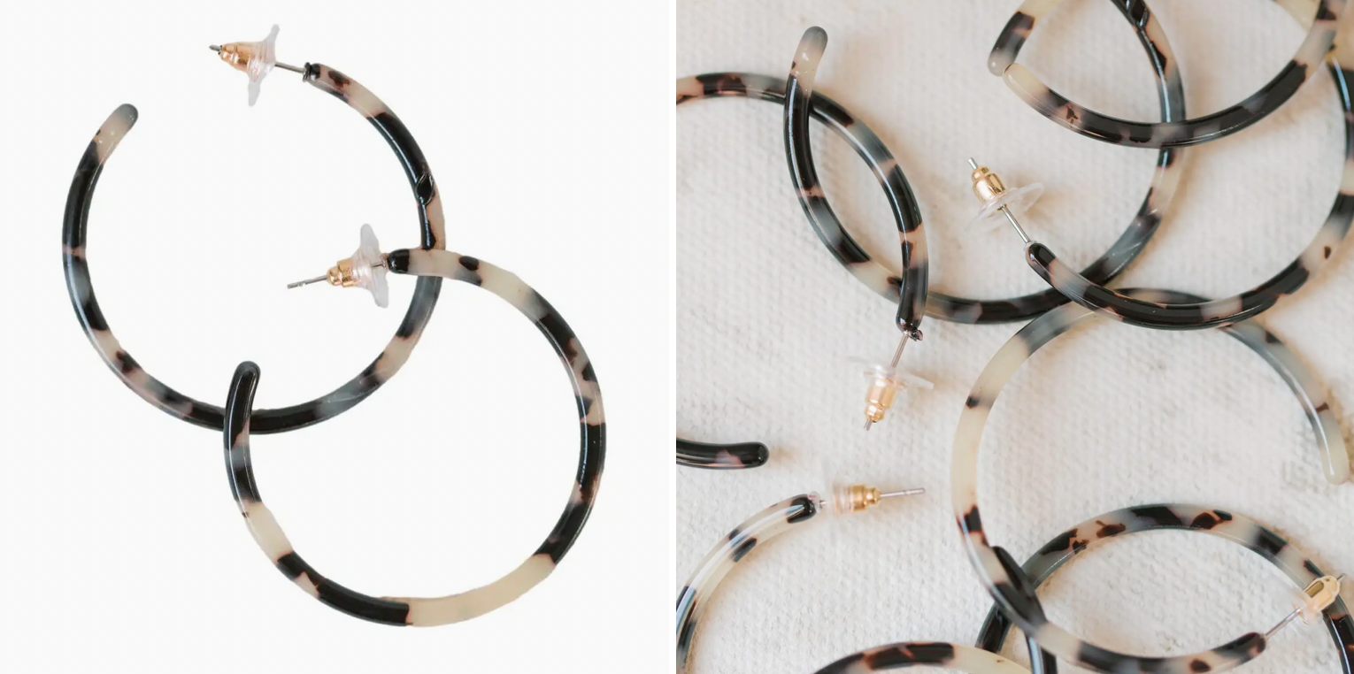 Skinny Blonde Tortoise Hoops