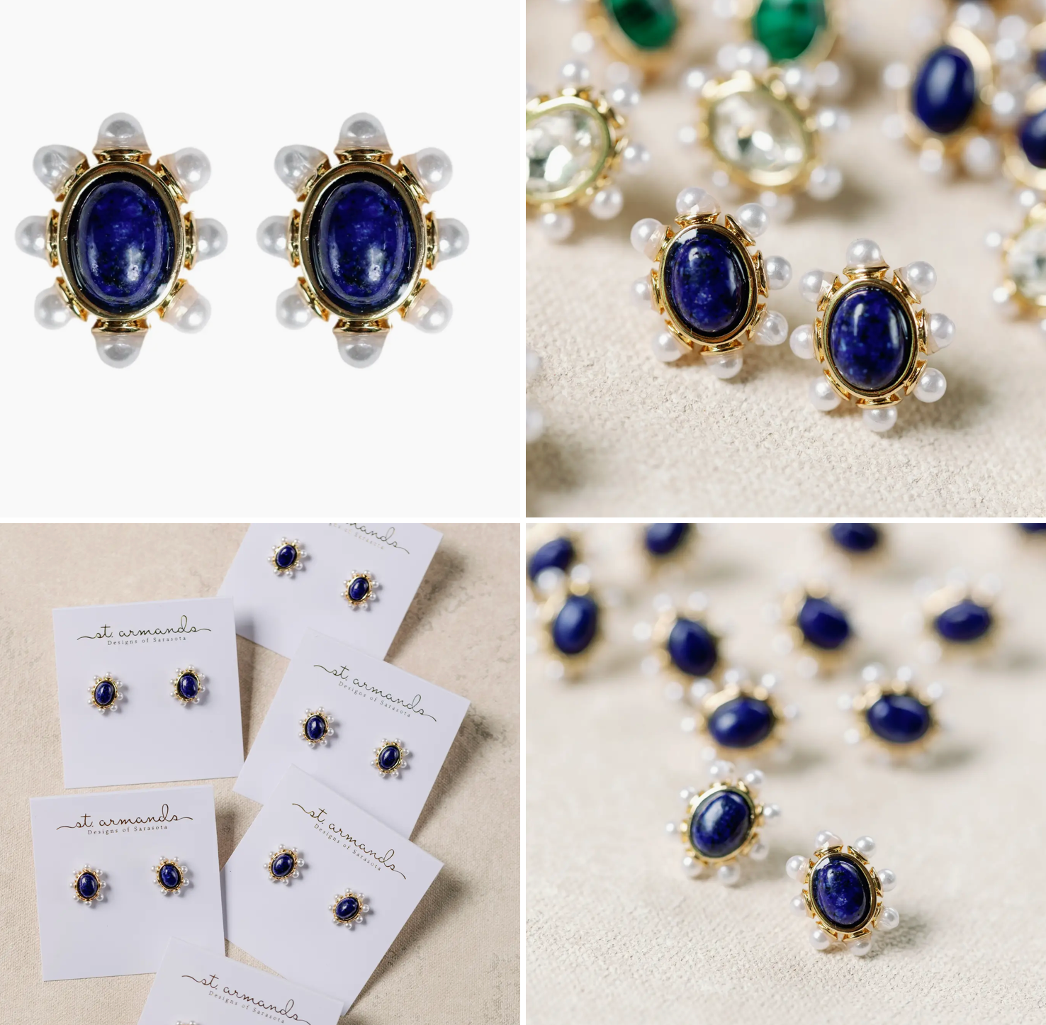 Blue Lapis Pearl Earring