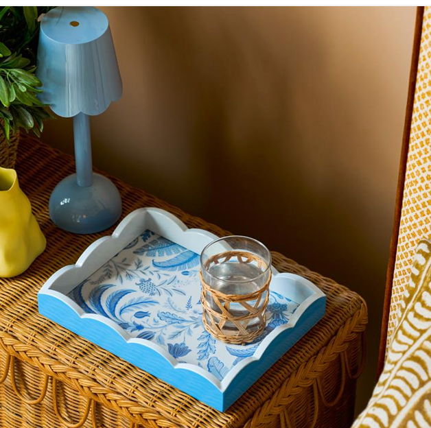 Palm Sm Tray-Blue