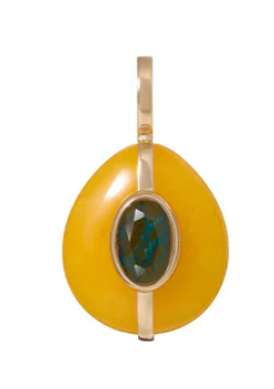 Stone Pebble Earring-Yellow