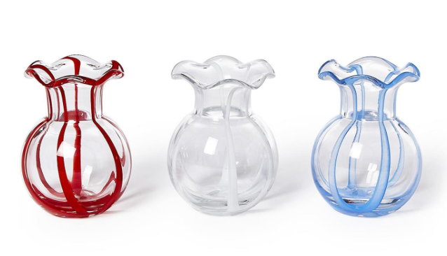 Ruffled Vase- Red